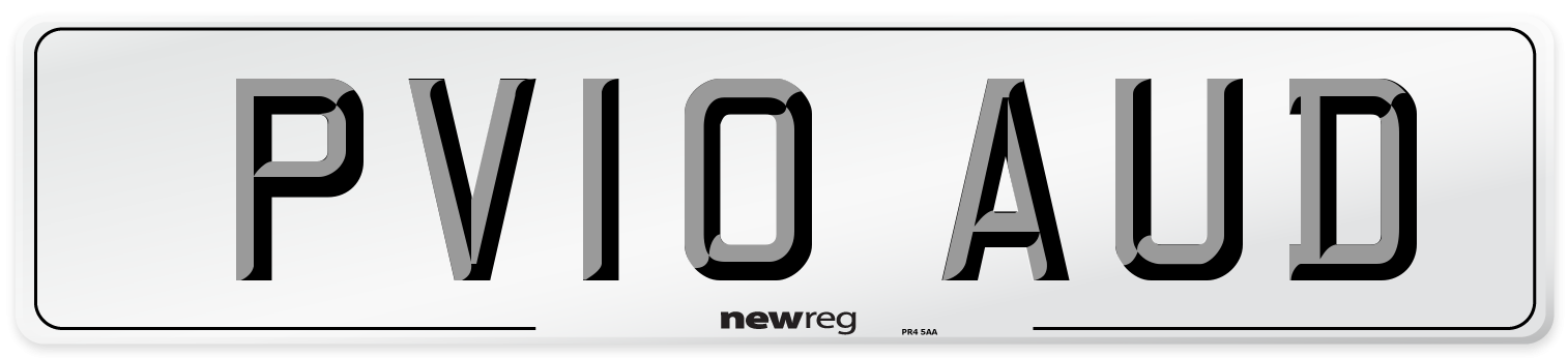 PV10 AUD Number Plate from New Reg